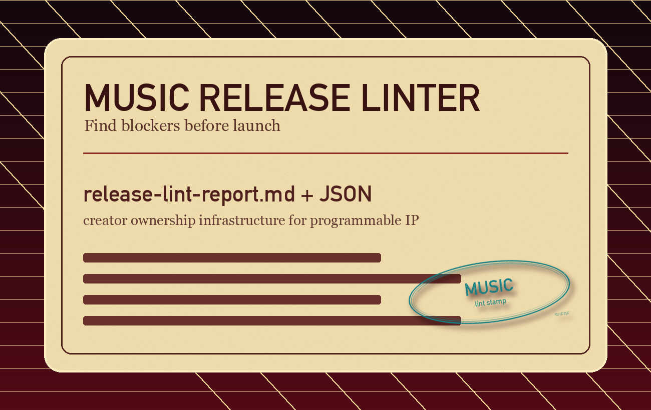 Suede Release Linter preview card for release readiness and missing metadata.