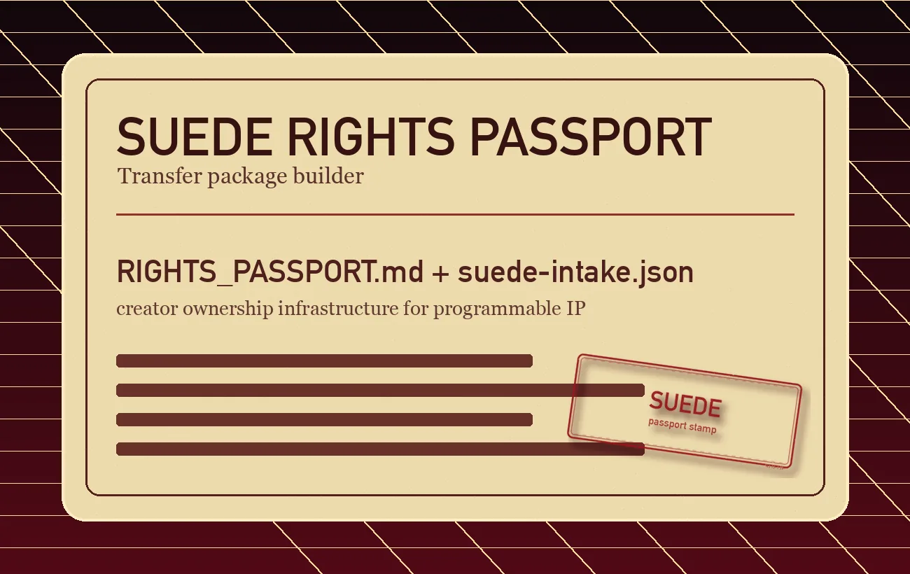 Rights package preview card for provenance, splits, license notes, and missing information.